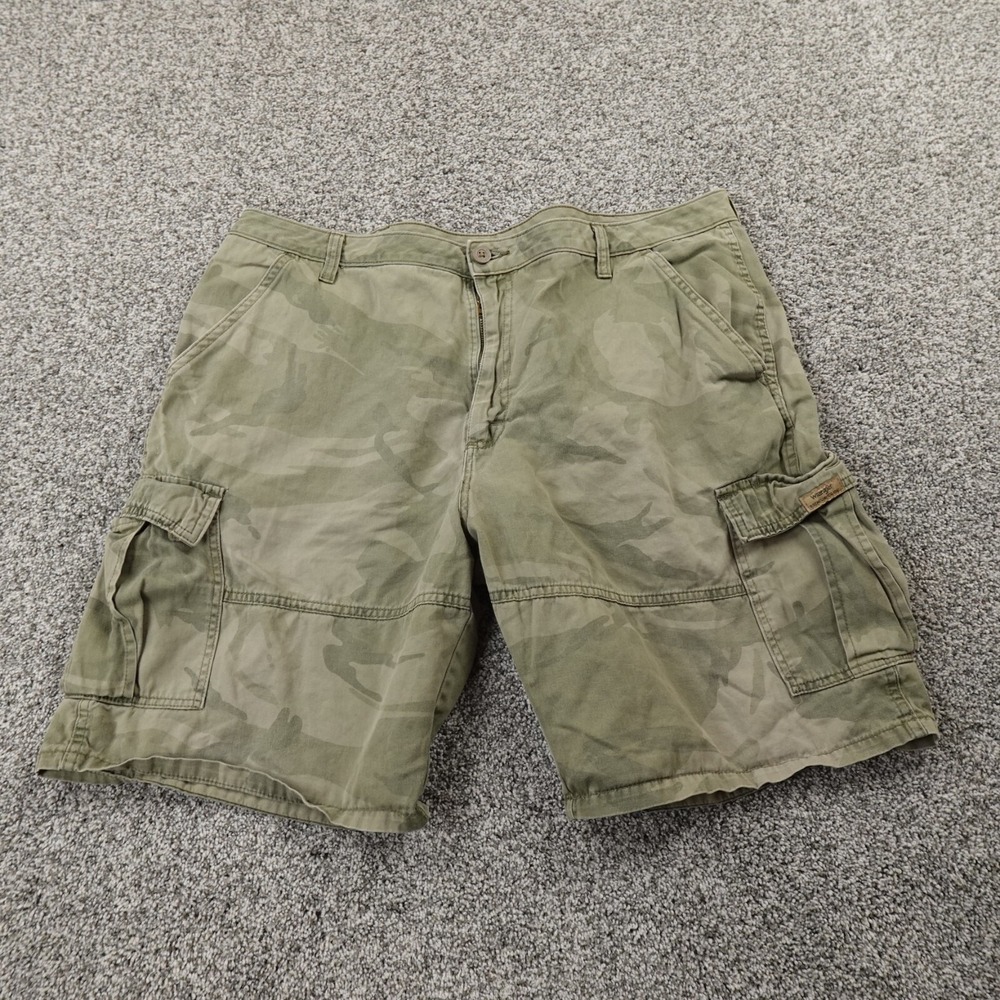Wrangler Shorts Mens 40 Green‎ Camo Cargo Utility Outdoors Hiking Hunting Trail